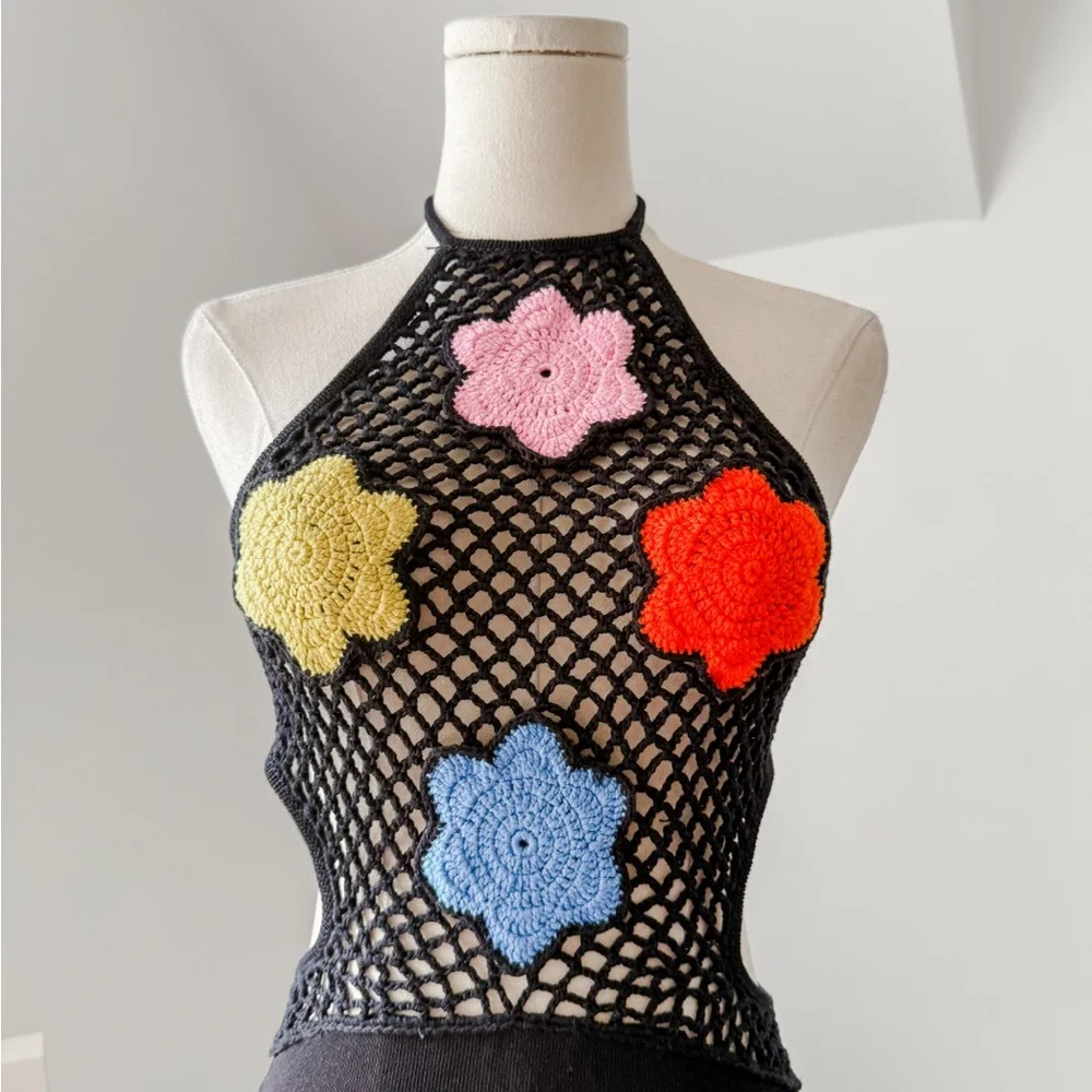 Staud Jacqueline Flower Mesh Column Dress - Picture 5 of 11